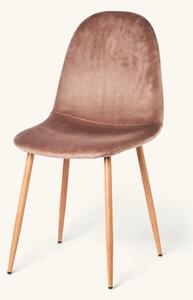 Velvet chair - Polyester/iron/poplar wood/foam. 40 x 47 x 87 cm. - Chocolate - Søstrene Grene