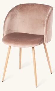 Velvet chair - Polyester/poplar wood/iron. 54 x 47 x 81 cm. - Chocolate - Søstrene Grene