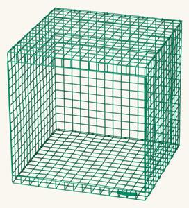 WIRE CUBIC - Metal. 38.5 x 39 x 38.5 cm. - Green - Kalager Design