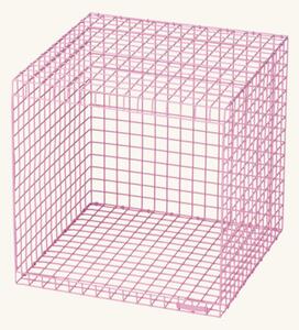 WIRE CUBIC - Metal. 38.5 x 39 x 38.5 cm. - Rose - Kalager Design