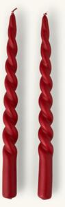 Twisted candles 28 cm - Paraffin wax. 28 x 2.2 cm. 2 pcs. - Red - Søstrene Grene