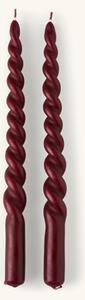 Twisted candles 28 cm - Paraffin wax. 28 x 2.2 cm. 2 pcs. - Red - Søstrene Grene