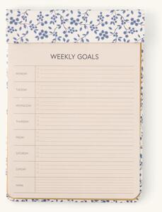 Weekly goal planner - Paper/PU. 14 x 19.5 cm. 70 sheets. - Off White - Søstrene Grene