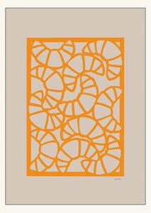 Poster Croissants 50 x 70 - Annemette Glud Kloster. - Burned Orange - Poster and Frame