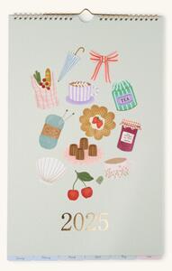 Family planner 2025 - Paper/metal. 40 x 26 cm. 12 sheets. - Dusty Green - Søstrene Grene