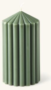 Pillar candle 13 cm - Paraffin/stearin/cotton. Ø7 x 13 cm. - Thyme Green - Søstrene Grene