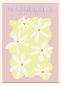 Poster Marguerite Rose A4 - Camilla Bergqvist. - Dusty Rose - Poster and Frame