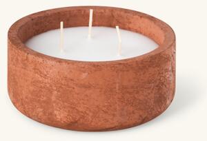 Candle in holder - Ø13 x 6 cm. 18 hours. - Terracotta - Søstrene Grene