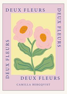 Poster Deux Fleurs Pink A4 - Camilla Bergqvist. - Cherry Red - Poster and Frame