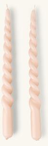 Twisted candles 28 cm - Paraffin wax. 28 x 2.2 cm. 2 pcs. - Sand - Søstrene Grene