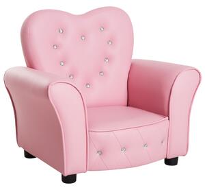 HOMCOM Kids Toddler Chair Sofa Children Armchair Seating Relax Playroom Seater Girl Princess Pink