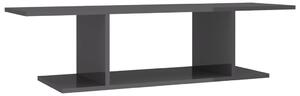 Wall Mounted TV Cabinet High Gloss Grey 103x30x26.5 cm
