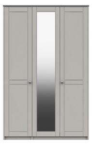 Darwin Triple Wardrobe, Mirrored Grey