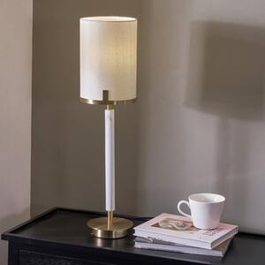 Midland Marble Effect Table Lamp Silver