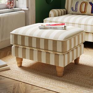 Beatrice Woven Stripe Footstool Woven Stripe Natural