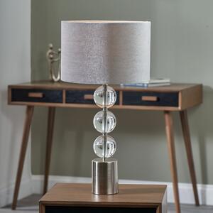 Harris Tall Glass Table Lamp Silver