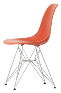 DSR - Eames Plastic Side Chair Chair - / (1950) - Chromed legs by Vitra Red