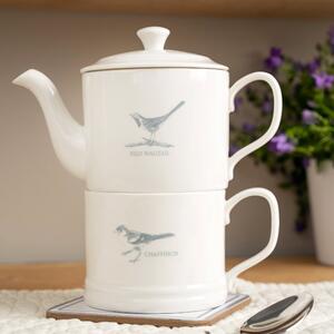 Mary Berry Garden Tea for One Birds Set White/Grey