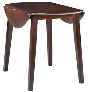 Drop-leaf Dining Table Round MDF Brown