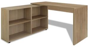 Corner Desk 4 Shelves Oak
