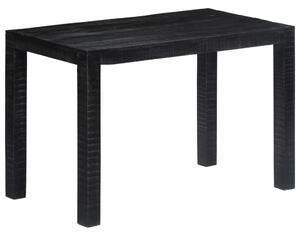 Dining Table Black 118x60x76 cm Solid Mango Wood