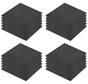 Fall Protection Tiles 24 pcs Rubber 50x50x3 cm Black