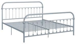 Bed Frame Grey Metal 180x200 cm Super King