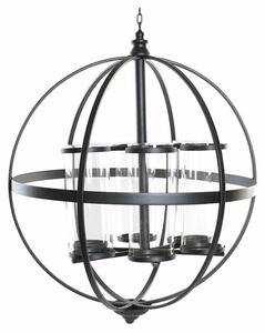 Candleholder DKD Home Decor Black Metal Crystal (60 x 60 x 73 cm)