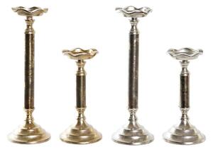 Candle Holder DKD Home Decor Aluminium 10 x 10 x 31,5 cm Modern (2 Units)
