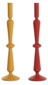 Candle Holder Home ESPRIT Mustard Terracotta Aluminium 10 x 10 x 41 cm (2 Units)