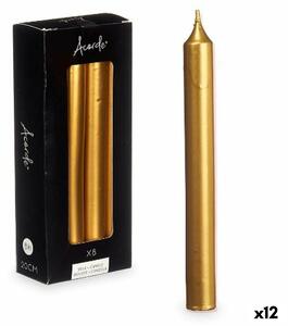 Candle Set Acorde 126-D-AR Golden 2 x 2 x 20 cm (12 Units)