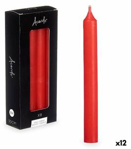 Candle Set Acorde 126-C-AR Red 2 x 2 x 20 cm (12 Units)