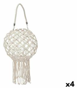 Candleholder Macrame White Cotton 26 x 66 x 26 cm (4 Units)