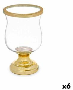 Candleholder Wineglass Golden Steel 15,5 x 26 x 15,5 cm (6 Units)