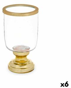 Candleholder Wineglass Golden Steel 12 x 24,5 x 12 cm (6 Units)