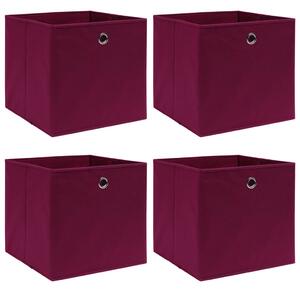 Storage Boxes 4 pcs Dark Red 32x32x32 cm Fabric