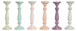 Candle Holder Home ESPRIT Metal Mango wood Shabby Chic 12 x 12 x 34 cm