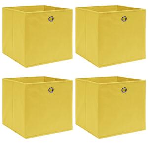 Storage Boxes 4 pcs Yellow 32x32x32 cm Fabric
