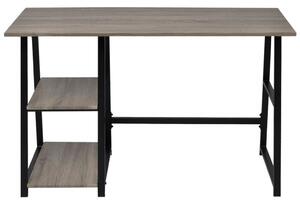 Desk with 2 Shelves Grey and Oak
