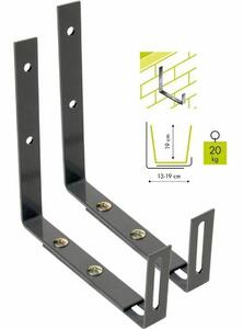 Jardiniere Support Garden ID Wall Hook Black