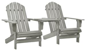 Garden Adirondack Chair Solid Fir Wood Grey