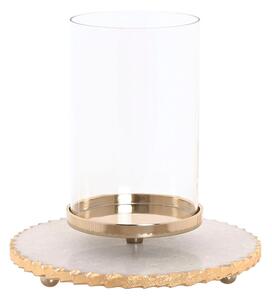 Candleholder Home ESPRIT White Golden Crystal Marble 25 x 25 x 27 cm