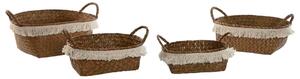 Basket set Home ESPRIT White Natural Natural Fibre Boho Worn (4 Pieces)