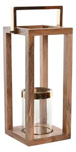 Candleholder Home ESPRIT Brown Steel Mango wood 25 x 25 x 54 cm