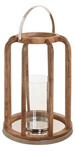 Candleholder Home ESPRIT Brown Silver Natural Crystal Mango wood 30 x 30 x 42 cm