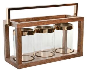 Candleholder Home ESPRIT Brown Steel Mango wood 51 x 19 x 33 cm