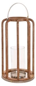 Candleholder Home ESPRIT Brown Silver Crystal Mango wood 30 x 30 x 53 cm