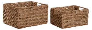 Basket set Home ESPRIT Natural Metal Natural Fibre 36 x 28 x 21 cm (2 Pieces)