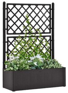 Garden Raised Bed with Trellis and Self Watering System Anthracite