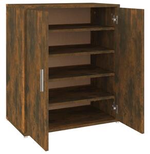 Shoe Cabinet Smoked Oak 60x35x70 cm Engineered Wood